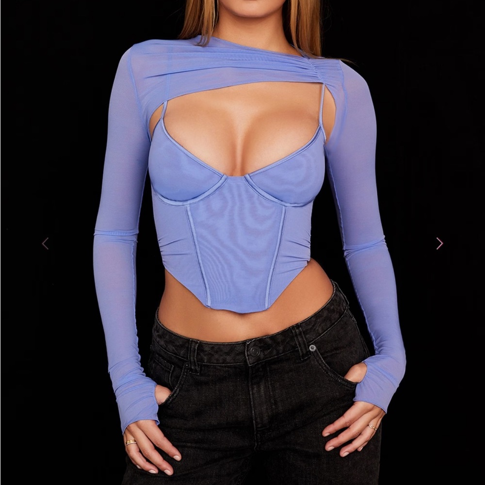 House of CB Isabel Cornflower Asymmetric Cutout Corset